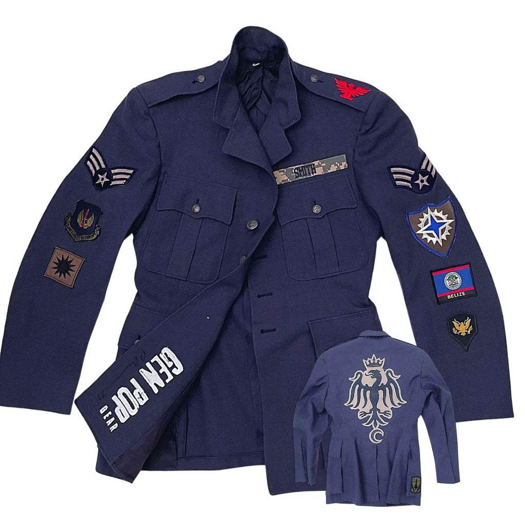 DRESS BLUE DRAGON Vintage Women's 90s Military Dress Blues with Custom Design One of a Kind