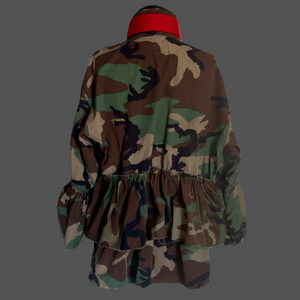 LAGERTHA Viking WARRIOR meets PEPLUM Jacket Made with Vintage Camo Fatigues